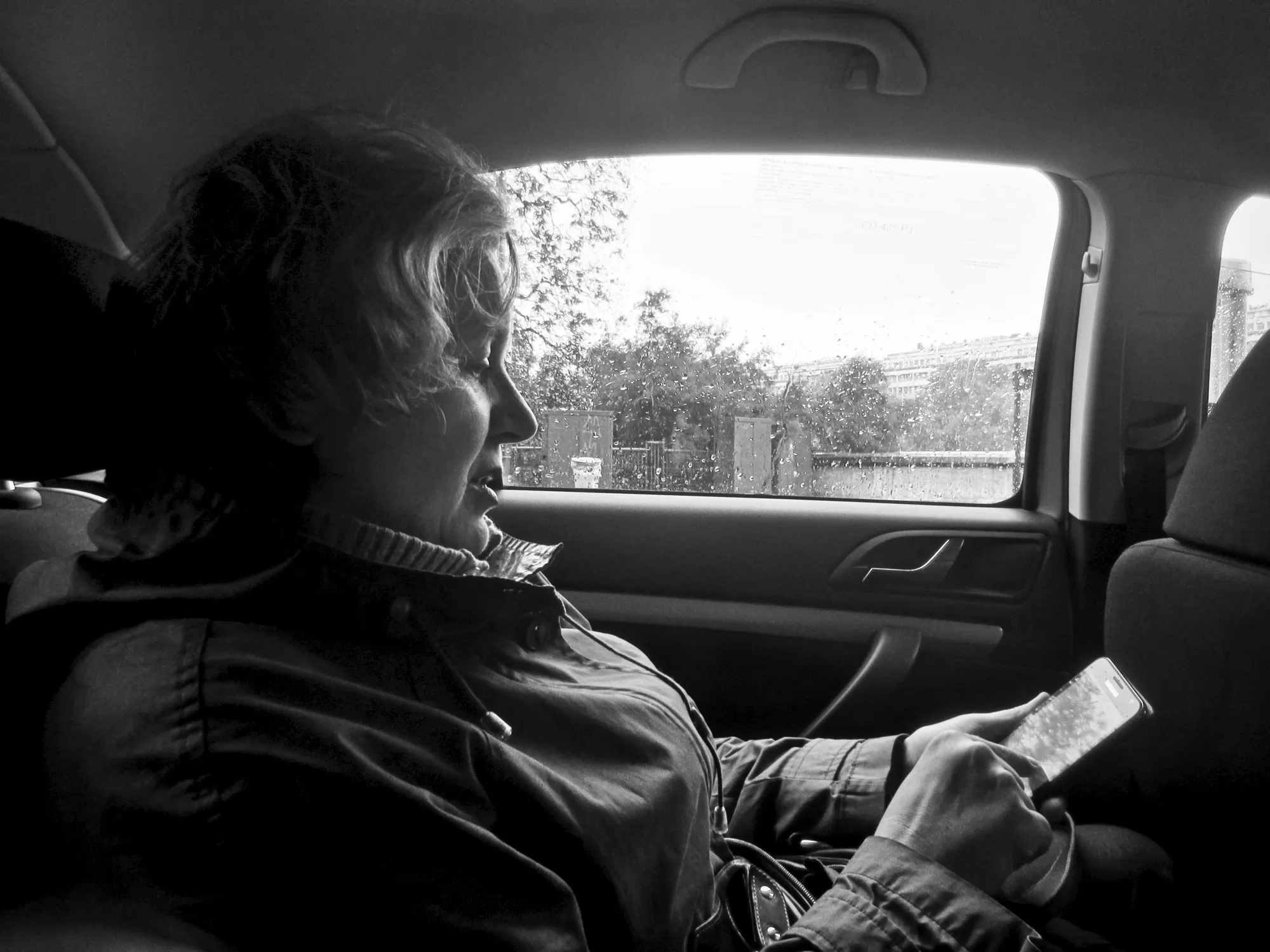 Ksenija Skacan en taxi